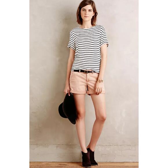 Anthropologie Pilcro & The Letterpress Hyphen‎ Chino Shorts Peach Size 26 - Picture 1 of 9